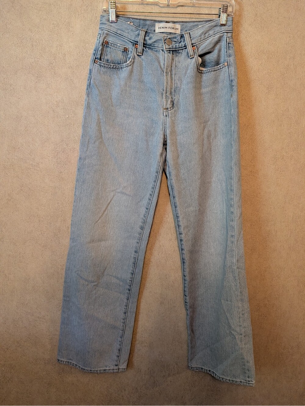 DENIM FORUM light wash Farrah wide leg jeans sz 26